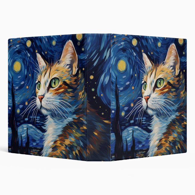 Classeur Starry Night Cat (Arrière-plan)
