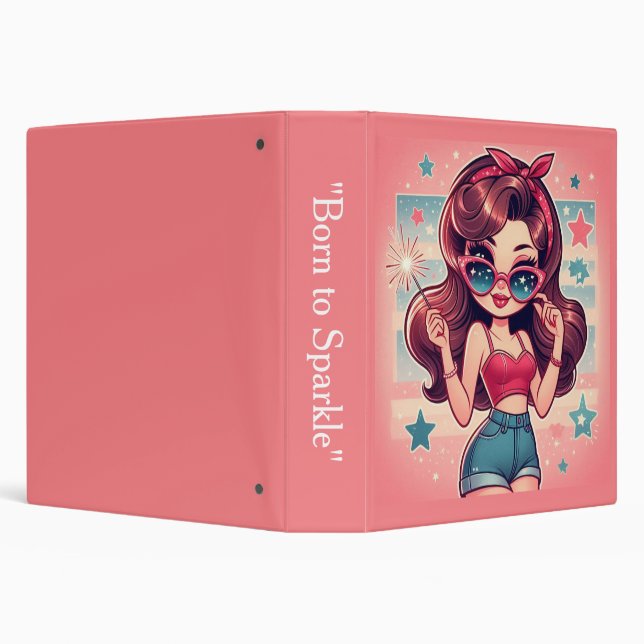 Classeur Stars, Stripes & Sparkle – Retro Patriotic Binder (Arrière-plan)