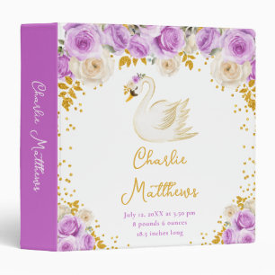 Classeur Statistiques de naissance des roses pourpre et or