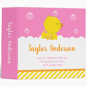 Classeur Statistiques de naissance Jaune et Rose Canard en