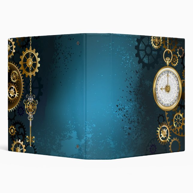 Classeur Steampunk Arrière - plan turquoise avec Gears (Arrière-plan)