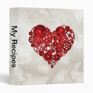 Classeur Steampunk Red Gears Heart