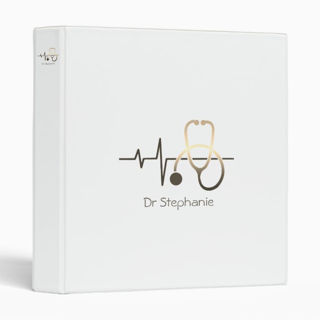 Classeur Stethoscope Heartbeat Médicale (Devant/Côté)