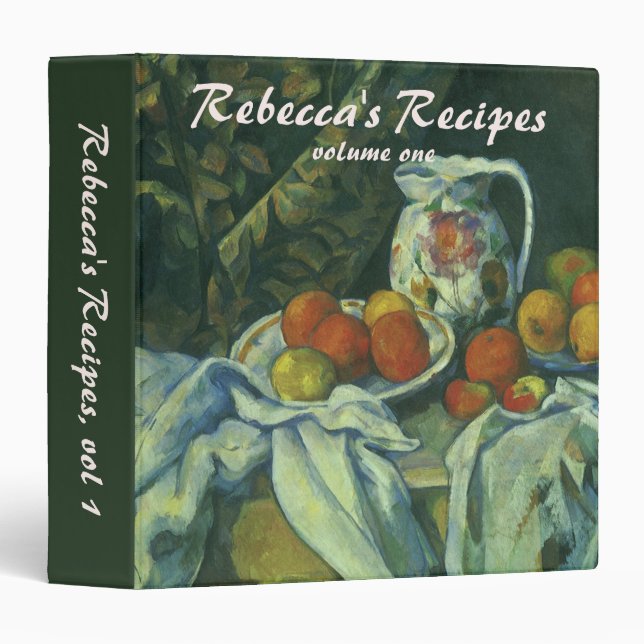 Classeur Still Life, Curtain and Pitcher par Paul Cezanne (Devant/Côté)