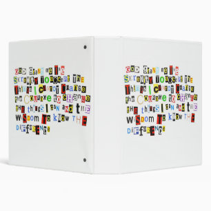 Classeur Style 1,5" de note de rançon de prière de sérénité