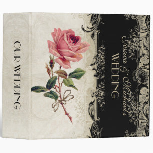 Classeur Style baroque Vintage Rose noir n crème dentelle