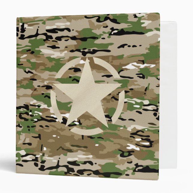 Classeur Style de balise Star Stencil sur style Camo (Devant/Intérieur)