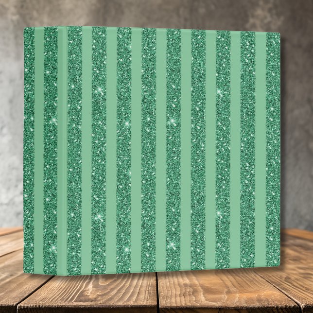 Classeur Style de bandes verticales en jade vert classique  (Créateur téléchargé)