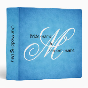 Classeur Style vintage bleu de monogramme fait sur commande