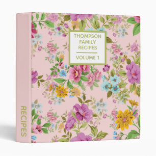 Classeur Stylish Floral Neutrals Jolie Recette personnalisé