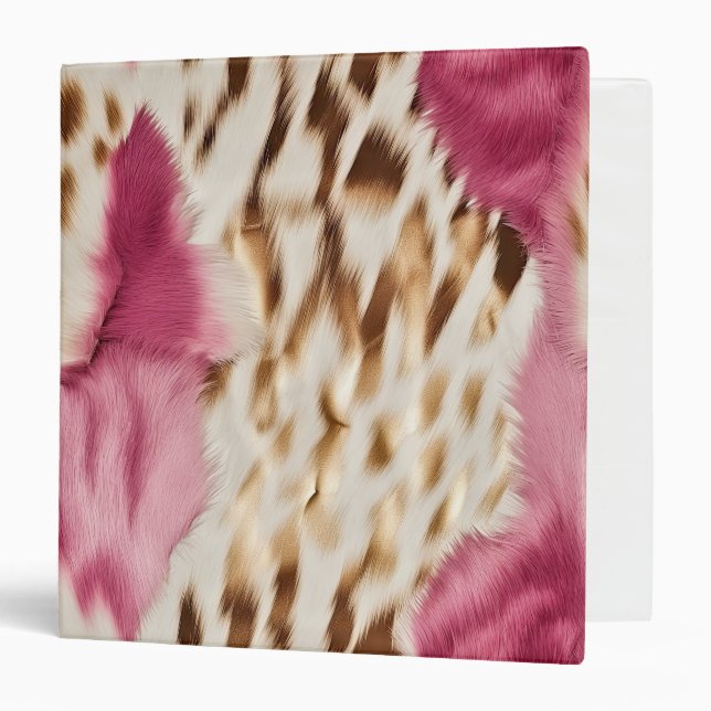 Classeur Stylish Girly Rose White Gold Zebra (Devant/Intérieur)