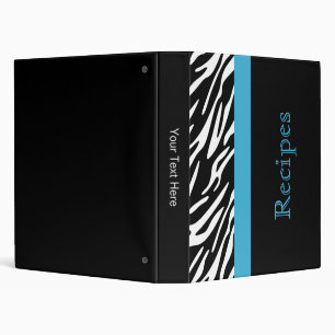 Classeur stylish Zebra Print Monogramme Recette