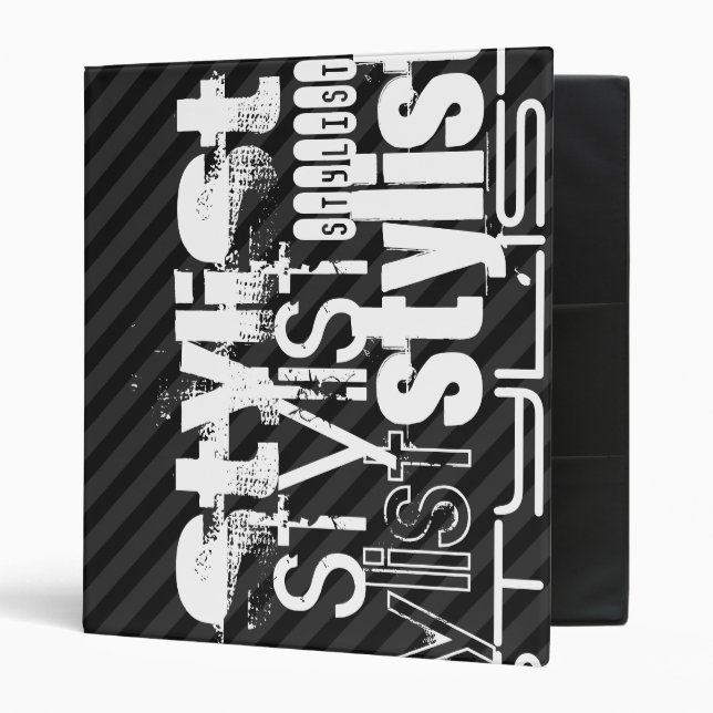 Classeur Styliste ; Gris Noir & Foncé (Devant/intérieur)