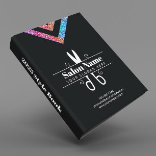 Classeur Stylo Rainbow Parties scintillant Hair Salon Logo