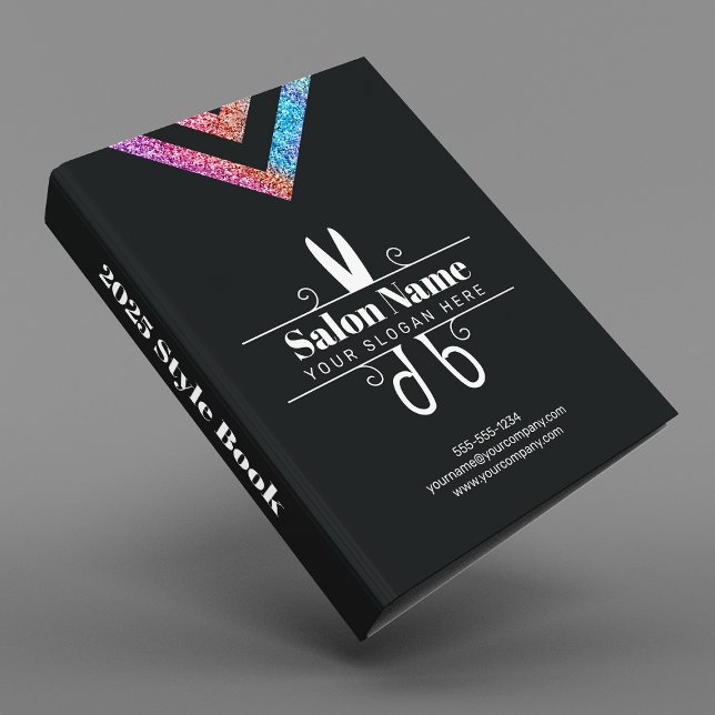 Classeur Stylo Rainbow Parties scintillant Hair Salon Logo  (Créateur téléchargé)