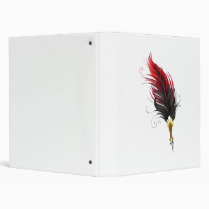 Classeur Stylo rouge en plumes avec nib or