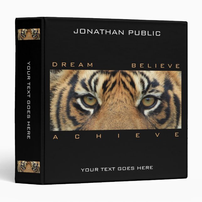 Classeur Succès Motivationnel Citation Dream Croire Atteind (Devant/Côté)