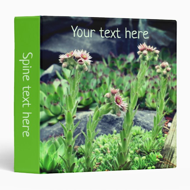 Classeur Succulents floraux Personnalisés (Devant/Côté)