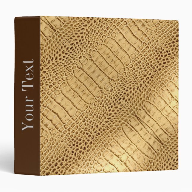 Classeur sud-ouest Brun or Alligator Cuir (Devant/Côté)