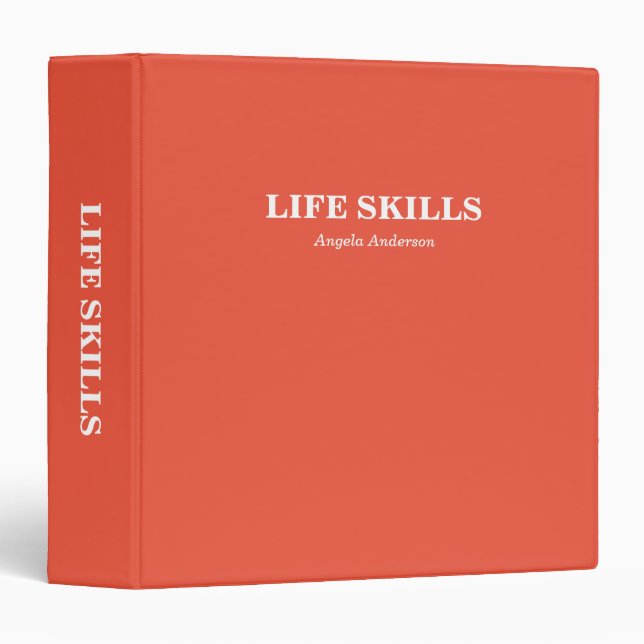 Classeur Sujet de l'école Orange personnalisée (Devant/Côté)