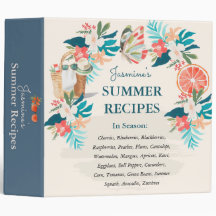 Summer Recipe Binder | Watercolor Citrus & Floral 