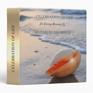 Classeur Sunset Beach Seashell Gold Celebration of Life