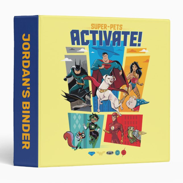 Classeur Super-Animaux & Justice League - Activez ! (Devant/Côté)