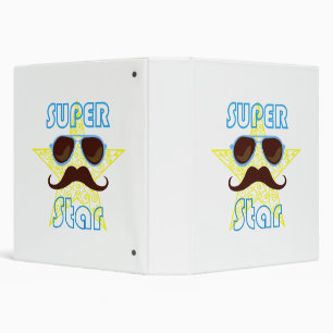 Classeur Super Star avec lunettes de soleil et moustache