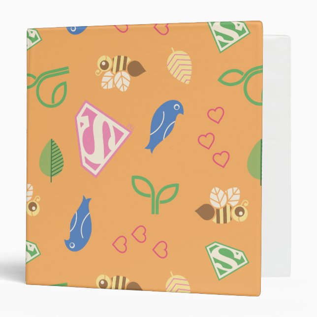 Classeur Supergirl Birds & Bees Orange (Devant/Intérieur)