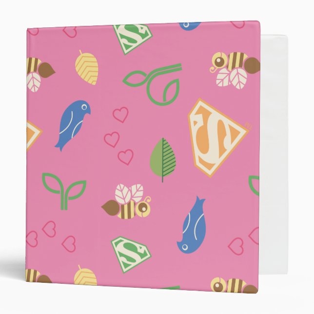 Classeur Supergirl Birds & Bees Pink (Devant/Intérieur)