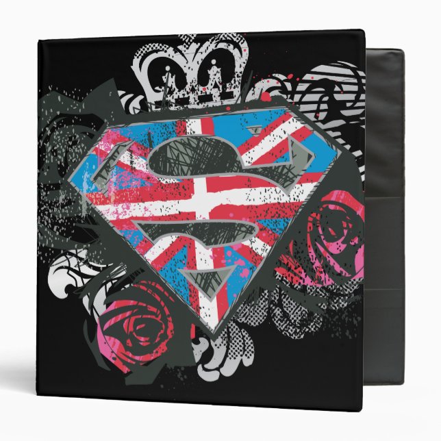 Classeur Supergirl British Drapeau et Roses (Devant/Intérieur)