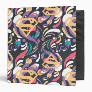 Classeur Supergirl Color Splash Swirls Pattern 8