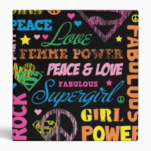 Classeur Supergirl Colorful Texte Collage