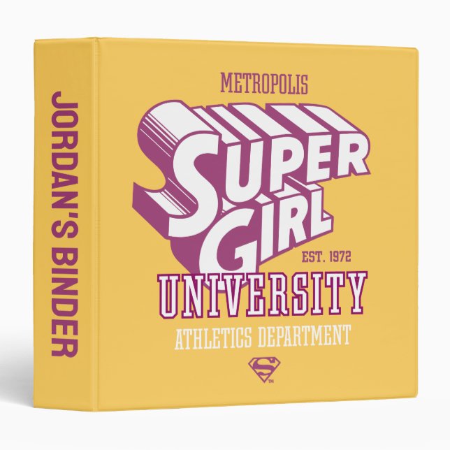 Classeur Supergirl Metropolis University Athletics Départem (Devant/Côté)
