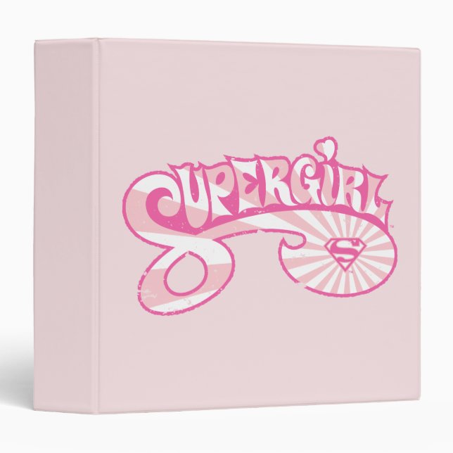 Classeur Supergirl Rose Logo Star Burn (Devant/Côté)