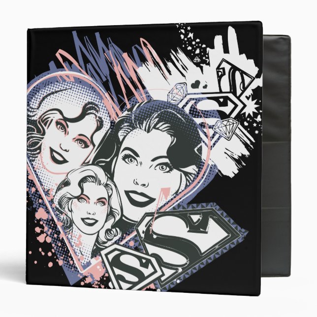 Classeur Supergirl Visage Collage (Devant/Intérieur)