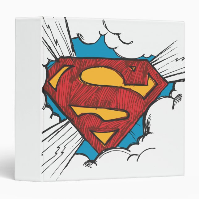 Classeur Superman S-Shield | Dans le logo Nuages (Devant/Côté)