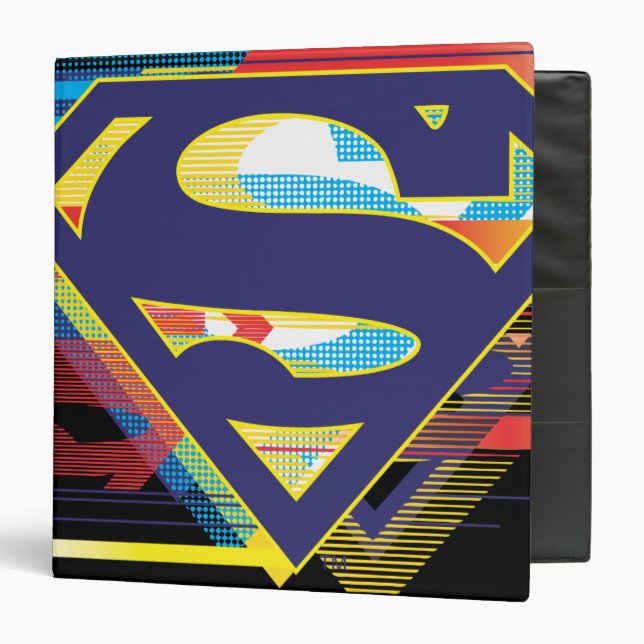 Classeur Superman S-Shield | Logo coloré (Devant/Intérieur)