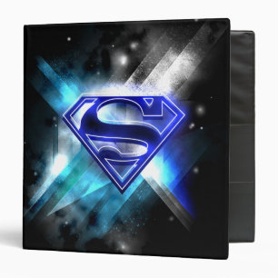 Classeur Superman Stylisé  Logo en cristal bleu blanc