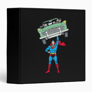 Classeur Superman tient une voiture