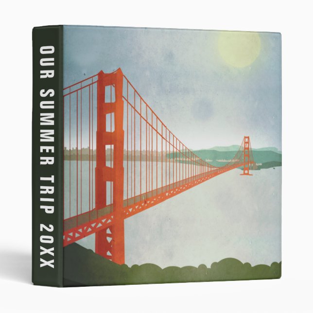 Classeur Sur golden gate bridge | ajoutent votre texte (Devant/Côté)
