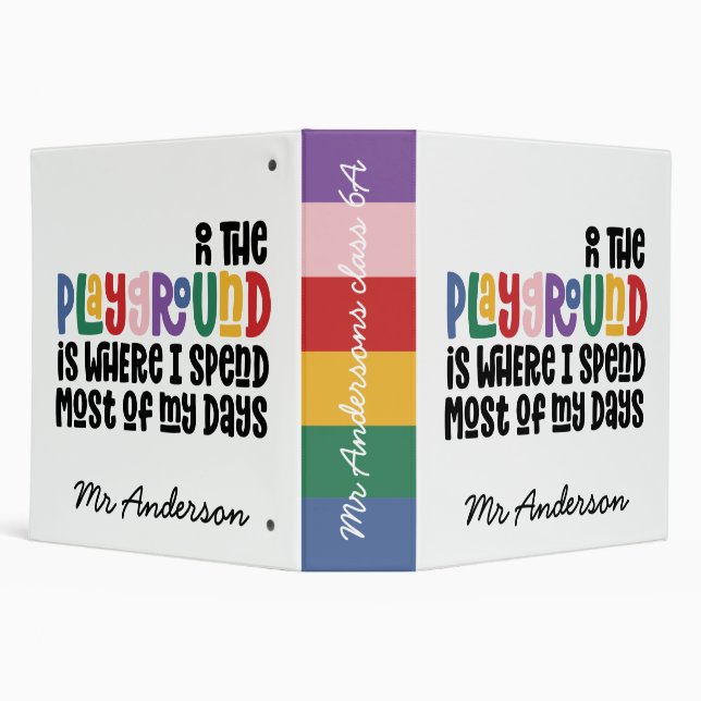 Classeur Sur le terrain de jeu typographie moderne cadeau e (Arrière-plan)