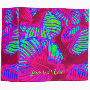 Classeur sur mesure des Feuilles magenta verdoyant