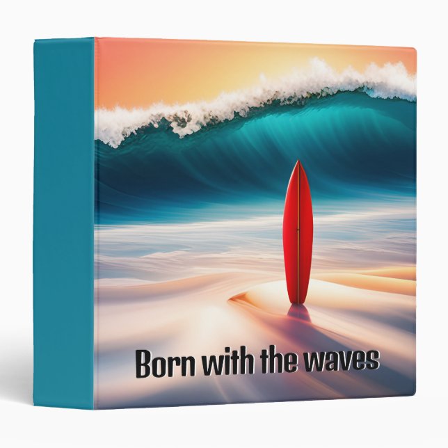Classeur Surf Hors Pont Avec Citation Surfer (Devant/Côté)