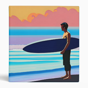 Classeur Surfer debout sur une plage au coucher du soleil