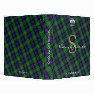 Classeur Sutherland Clan Tartan Gold Monogramme Album de ma