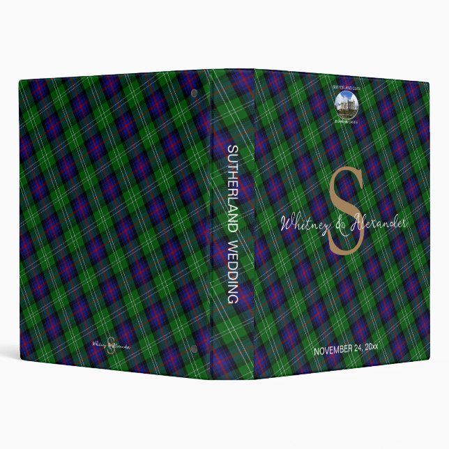Classeur Sutherland Clan Tartan Gold Monogramme Album de ma (Arrière-plan)