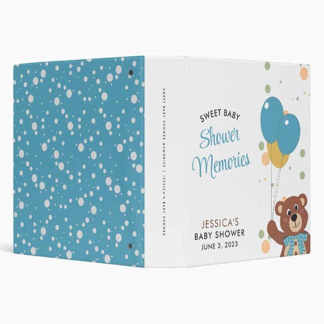 Classeur Sweet Bear Cub Baby Boy Baby shower Photo Album (Arrière-plan)