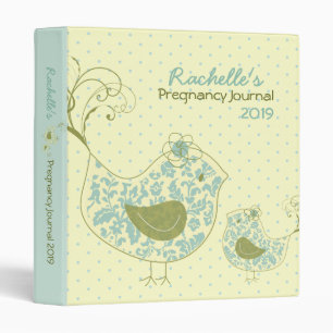 Classeur Sweet Blue Damask Maman & Baby Bird Swirls Journal