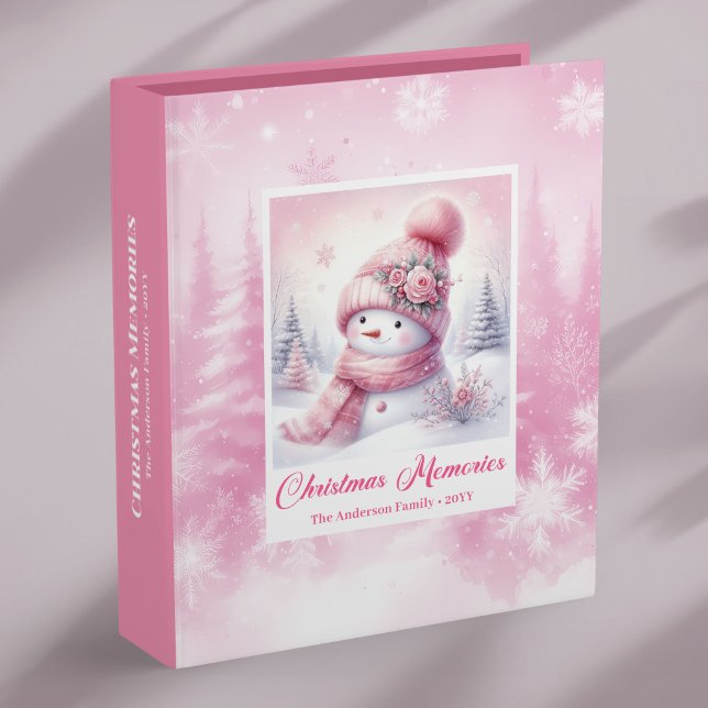 Classeur Sweet Pink Snowman Cozy Forest Christmas Memory   (Sweet Pink Snowman Cozy Forest Christmas Memory Album Binder

)